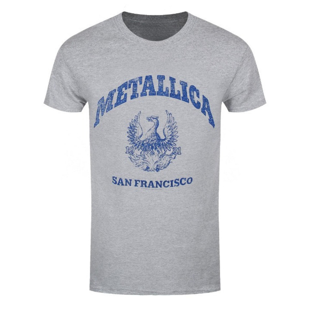 Metallica College Crest Mens Grey Tshirt